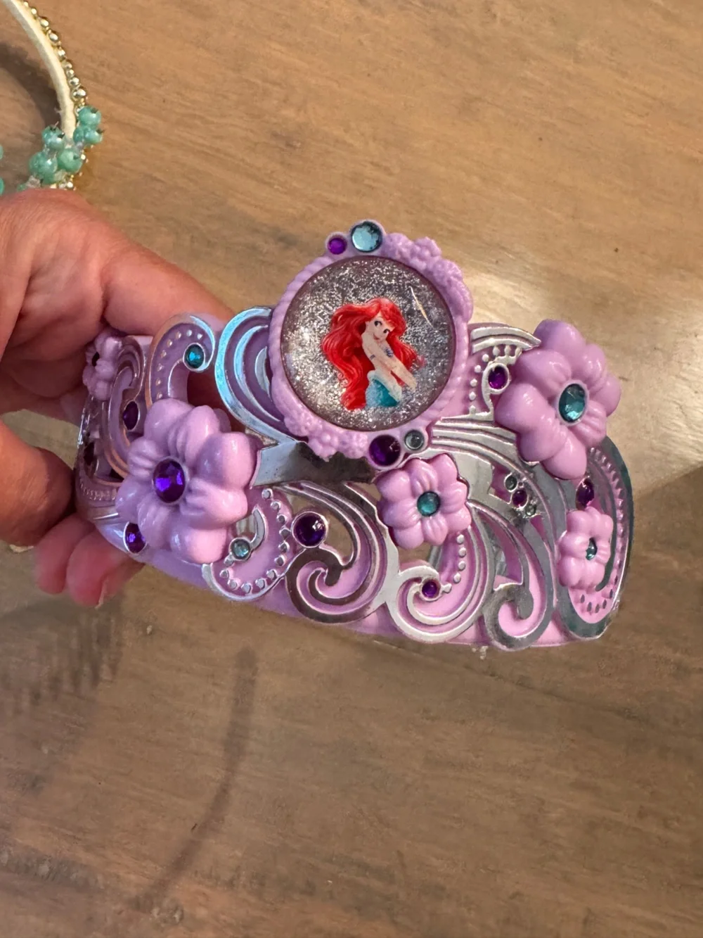 Bundle of Disney Princess Ariel Tiara Headbands in Mint Green and Lavender
